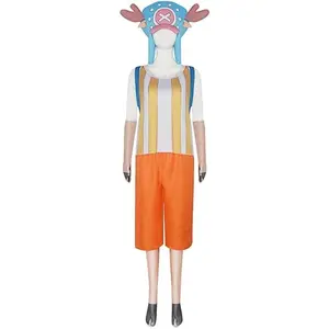 Tony Tony Chopper Cosplay Costume Set Top Pants Hat Backpack Gloves Socks for Comic Con
