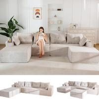 Grayish Beige Large U Shape-Left Facing Chaise