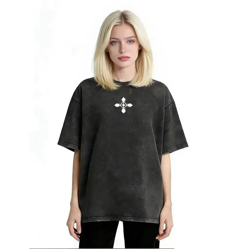 Men's Gothic Retro Pre-Washed Oversized Cotton Graphic Tee