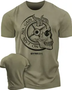 No Pain No Gain Workout Crossfit T-Shirt for Men - Weightlifting Funny Gym Tshirt - Deadlift Biceps Bench Press Squat