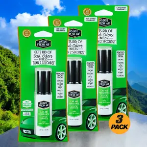 3-Pack: Dual-Action CAR AIR Rainforest Bliss Fragrance Freshener & Odor Eliminator 1.35 Oz Eco-Friendly NoxBan Technology Car Essentials Car Scents Air Freshener Car Aroma Car Freshener - INSTANT FRESH AIR
