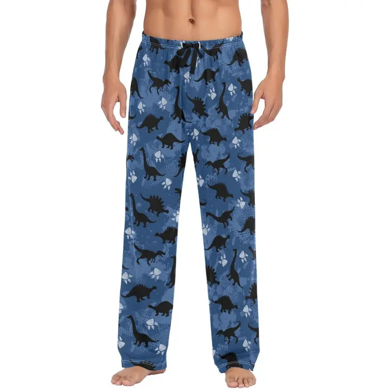 Men's Pajama Pants Super Soft Dinosaur Sleep Lounge Pants Pjs Bottoms with Pockets