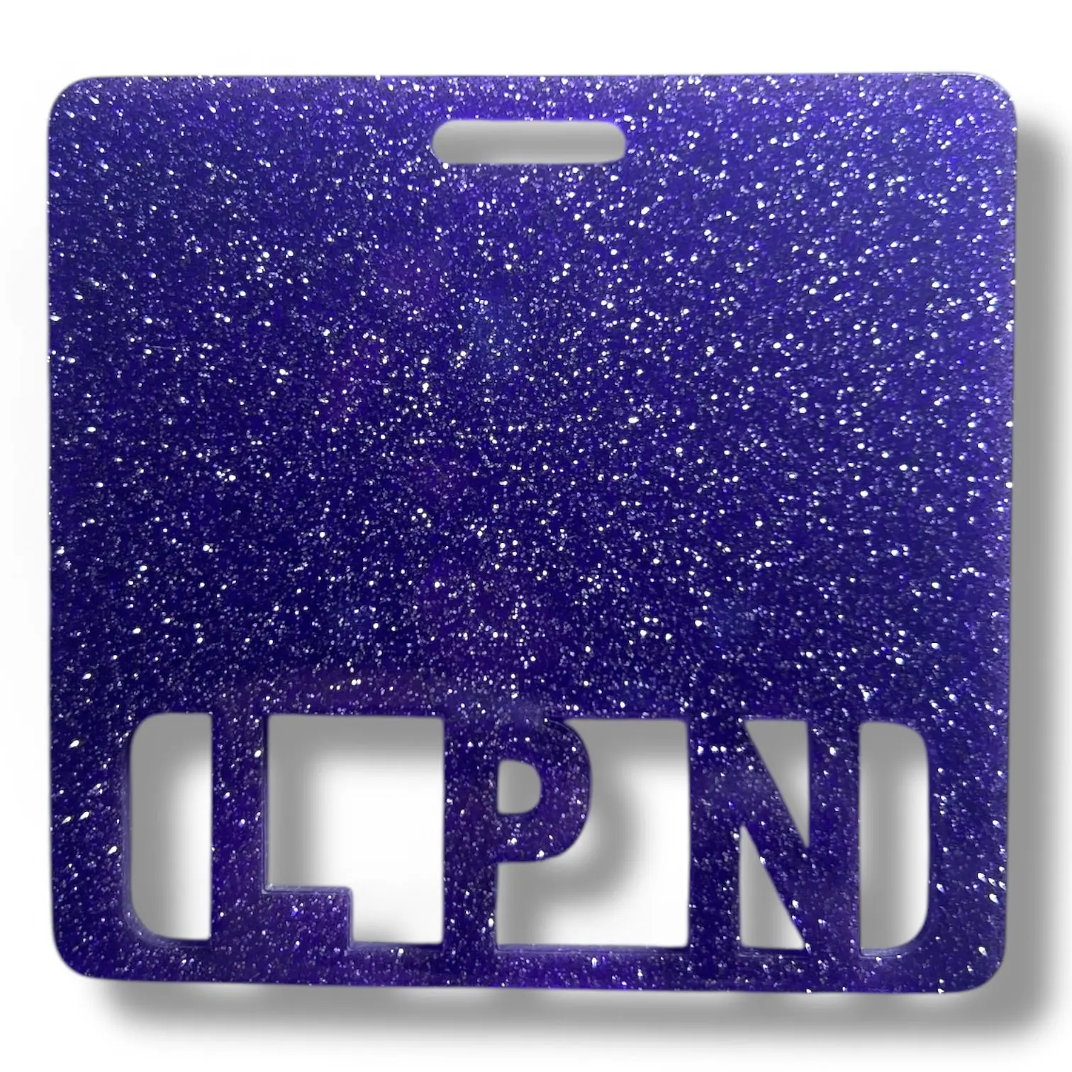Horizontal Glitter Badge Buddy for Nurse, LPN, CNA, and RN