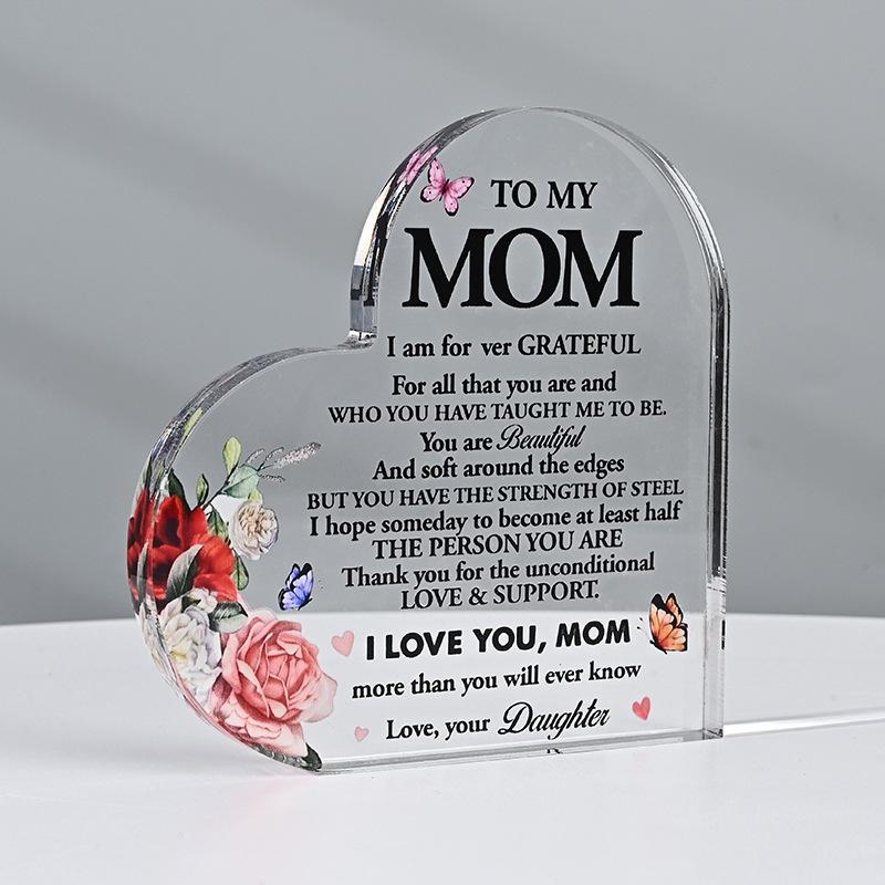 Acrylic  Heart Ornament, Heart-shapedSouvenir  & Anniversary Gift for Mother, Friendsand  Lovers