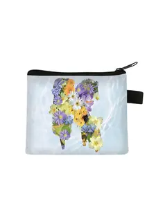 Women's Floral Print Zipper Coin Purse, Compact Polyester Wallet, Trendy Wallet, Fashionable Teen Gift, Durable Structure, Portable Design