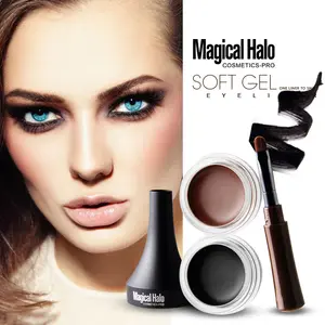 Waterproof Gel Eyeliner Pot: Includes Brush, Smudge-Proof, Creamy Formula, 24HR Long-Lasting, Precision Control