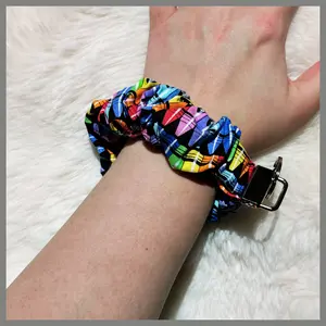 Scrunchie Wristlet Keychain || Rainbow Crayons