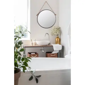 Rope & Circle Hanging Wall Mirror