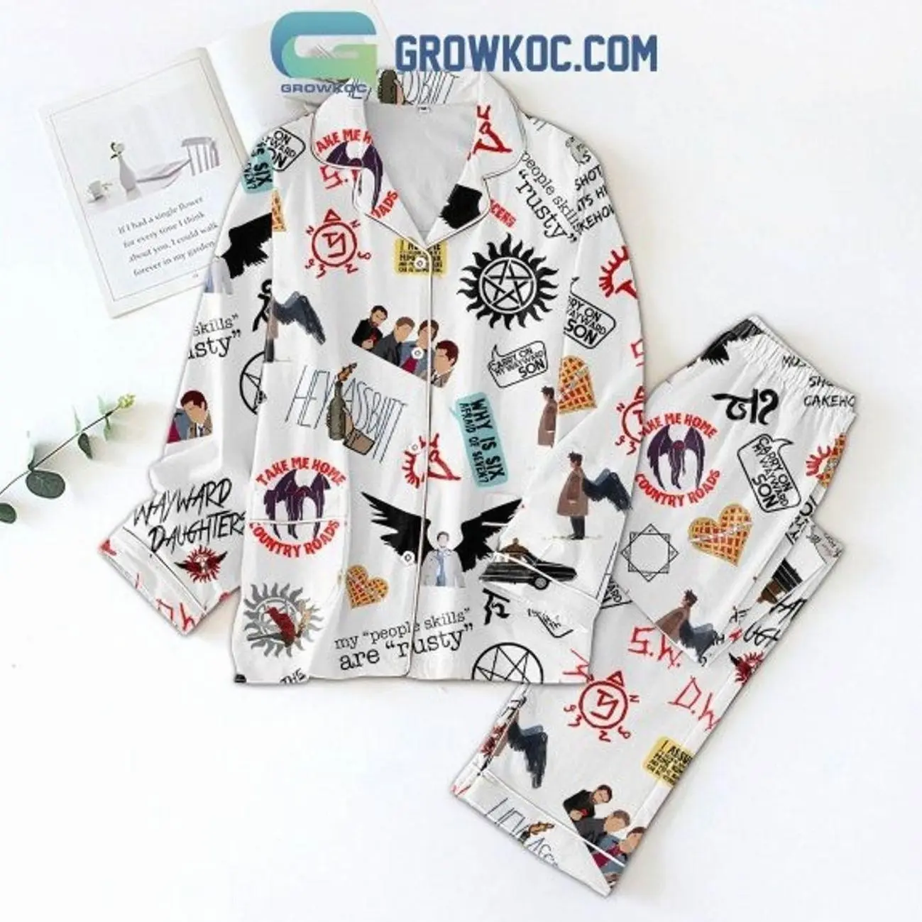 Supernatural Take Me Home Country Roads Pajamas Set