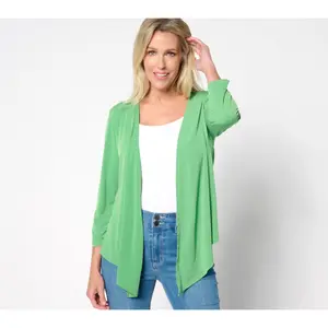 Susan Graver Every Day Liquid Knit 3/4 Sleeve Signature Shrug