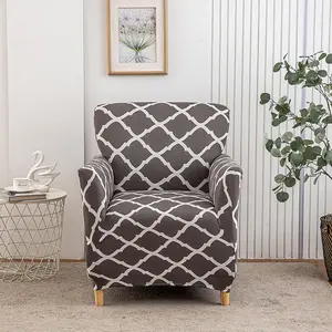 Geometric/Flower Pattern Sofa Cover, 1 Count Single Seat Sofa Slipcover, Non-slip Furniture Protector for Home Living Room Decor, Elastic Sofa Slipcover