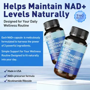 XKQ NAD+ Nicotinamide Riboside Supplement – Non-GMO, Gluten Free – 60 Capsules Two bottles