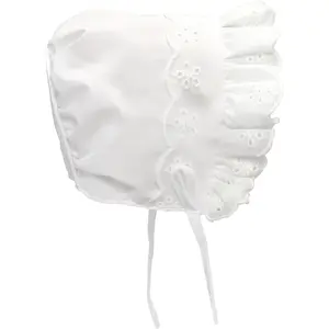 N'Ice Baby Girls Bonnet White Lace Newborn Infant Toddler Sun Hat Special Occasion