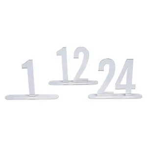 1 - 24 Silver Mirror Table Numbers