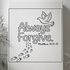 DTF Transfer Outline - Press & Paint Outline, Color your own DTF Print - Always Forgive Coloring Activity - Sip and Paint Party - Coloring Paint Print Shortsleeve Mama