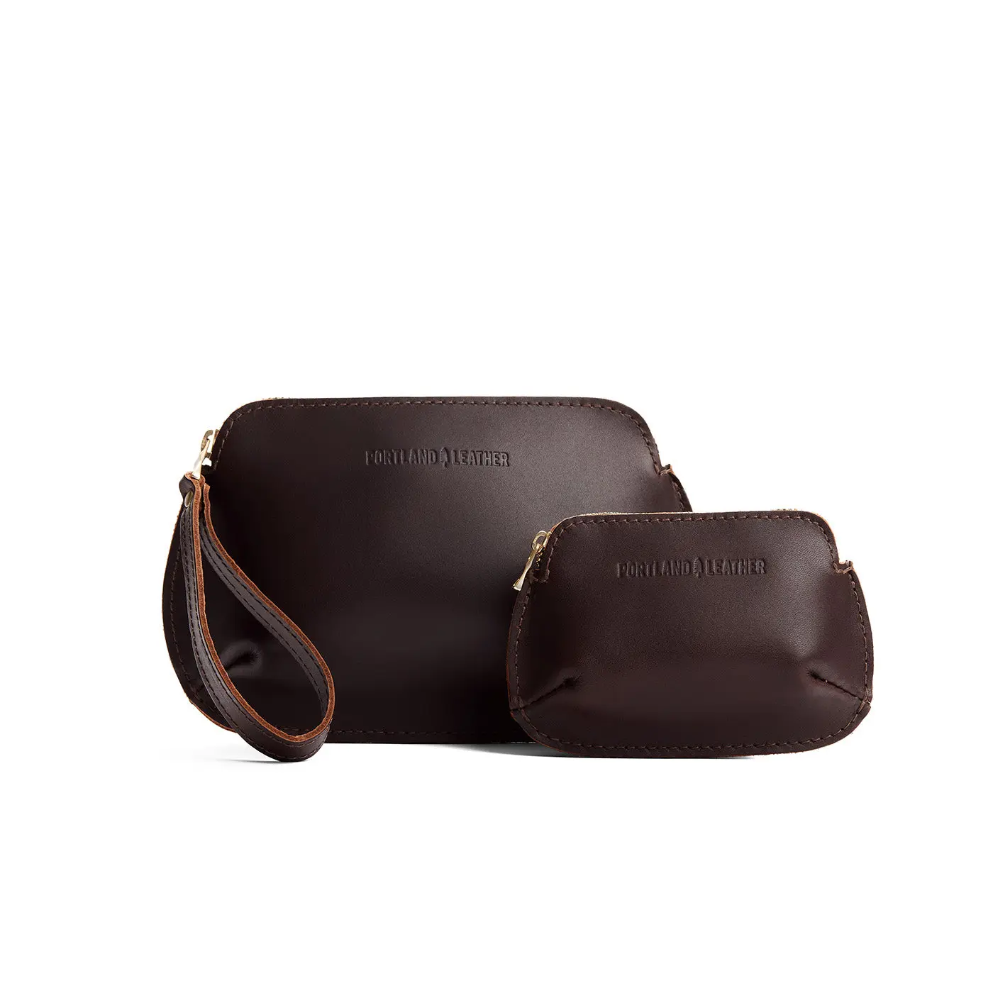 Portland Leather Goods Women's Wristlet Pinch Pouch, Compact Shape, Multi-Size Options, Zipper Closure
