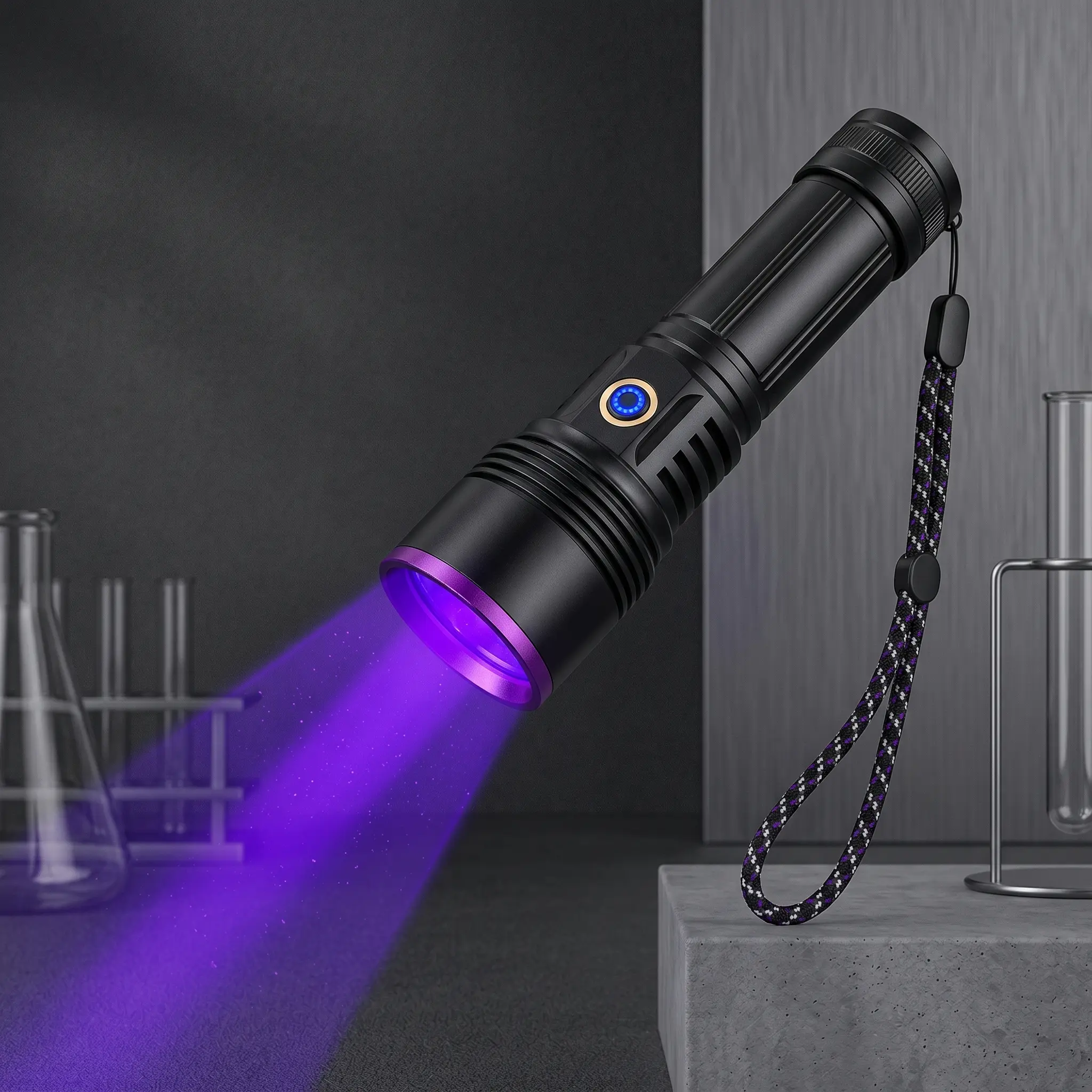 20W Rechargeable Powerful Handheld UV Flashlight - 365nm Aluminum LED Blacklight with Professional Filter Lens, Built-In Battery, Strong Light for Amber Hunting, Antique Appraisal (Sports & Outdoor Camping & Hiking Lights & Lanterns) Work Remote Set, Hand