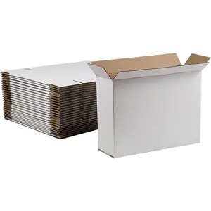 12x9x4 Inches Shipping Boxes, White Corrugated Cardboard Boxes for Small Bussiness, 25 Pack