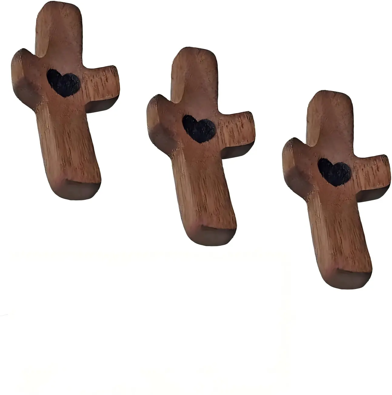 3-Piece Compact Walnut Wood Cross Stress Relief Toy - Christianity Emotional Support, Prayer Encouragement, Thoughtful Christian Home Decor Religious Gift, Pocket, Thoughtful Gift