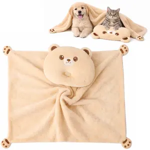 Dog Calming Blanket & Dog Pillow Set for Medium & Small Dogs & Cats, Plush Washable Pet Bed Mat for Crate, Sofa, Dog Beds & Couch, Anti Anxiety Puppy Blanket, Soft Cuddle Pillow, Dog Blanket for Small Dogs