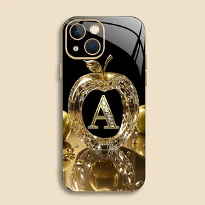 Suitable for [iPhone 13 Mini] New high-end gold letter electroplated gold edge mobile phone case new business simple explosion-proof mobile phone case affordable anti-fall anti-fingerprint 995
