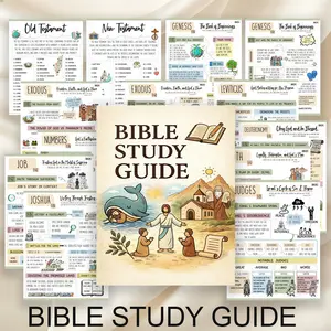 Bible Study Workbook, 70 Pages, Christian Scripture Learning Guide, Includes Simple Courses, Reflection Pages, Faith Building Activities