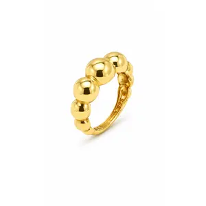 The Orbital Beaded Ring – 18K Gold Plated S925 Sterling Silver Open Band