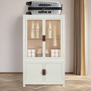 Portable Wardrobe Closet - Foldable Storage Cabinet with Hanging Rod, Doors & Wheels (Includes 10 Hangers - For Bedroom/Office) Cupboard Furniture Organization Organizer Folding