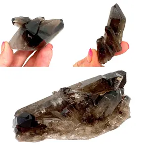 Raw Smoky Quartz Cluster with Large Points