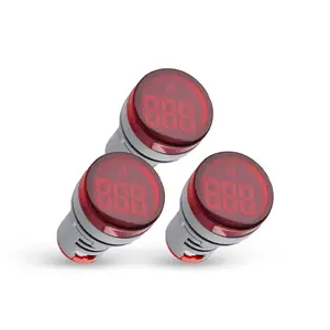 Shopcorp Digital Led Display Indicator Ammeter - 220V and 0-100A , Gauge Meter, Tester Amp Monitor (Red/Green, 3 Pack)