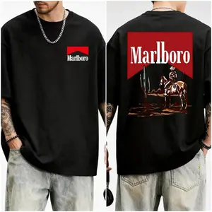 Marlboro Cowboy Desert Graphic T-Shirt, Vintage Western Print Tee, Oversized Streetwear Shirt, Casual Short Sleeve Top, Trendy Vintage Aesthetic Cotton Tee for Western Style and Vintage Fans