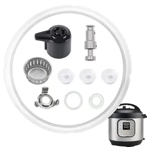 10Pcs Replacement Parts for Instant Pot IP-DUO50 IP-DUO60 Duo/Duo Plus 5&6QT Quart, Upgrade Steam Release Valve Lid Replacement for Instapot, Pressure Valve Float & Sealing Ring for Instant Pot