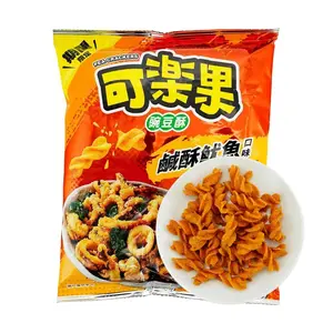 LIANHWA Taiwan Kuai Ke Le Pea Crisps - Salty Squid Flavor, 72g Snack Pack