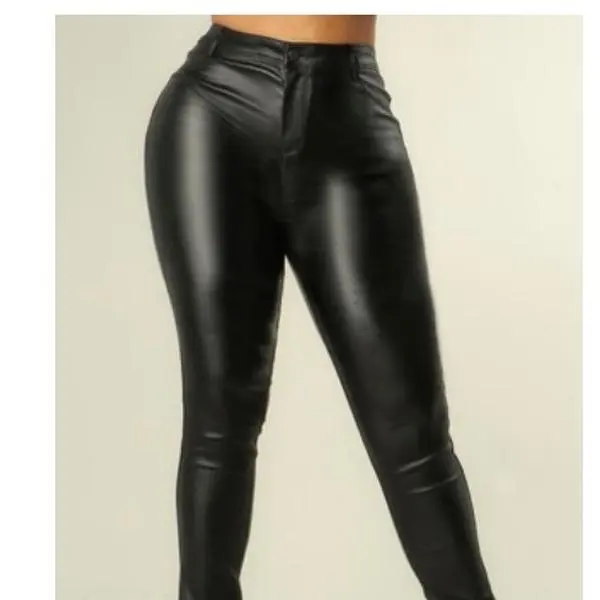 Faux Leather High Waist Stretchy Skinny Pant