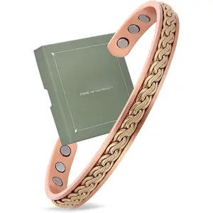 Handcrafted Women's Copper Bracelet,  Copper Cuff Bracelet with Twisted Wire, Adjustable Bangle &