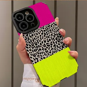 Fluorescent Leopard Print Shockproof Ultra-Thin Phone Case for iPhone 17/16/15/14/13/12/11/plus/pro Max, Dust-Proof Gift Idea