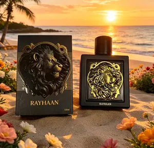 RAYHAAN Lion most popular men's sweet and spicy wooden fragrance, black gold embossed lion square bottle, noble luxury, gift selection, suitable for multiple venues