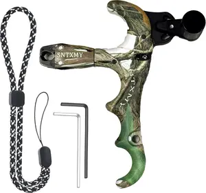 SNTXMY 360° Rotatable Thumb Release Trigger for Compound Bow Archery Release Aid 2/3/4-Finger Shooting Equipment with Rope Lanyard & Allen Key