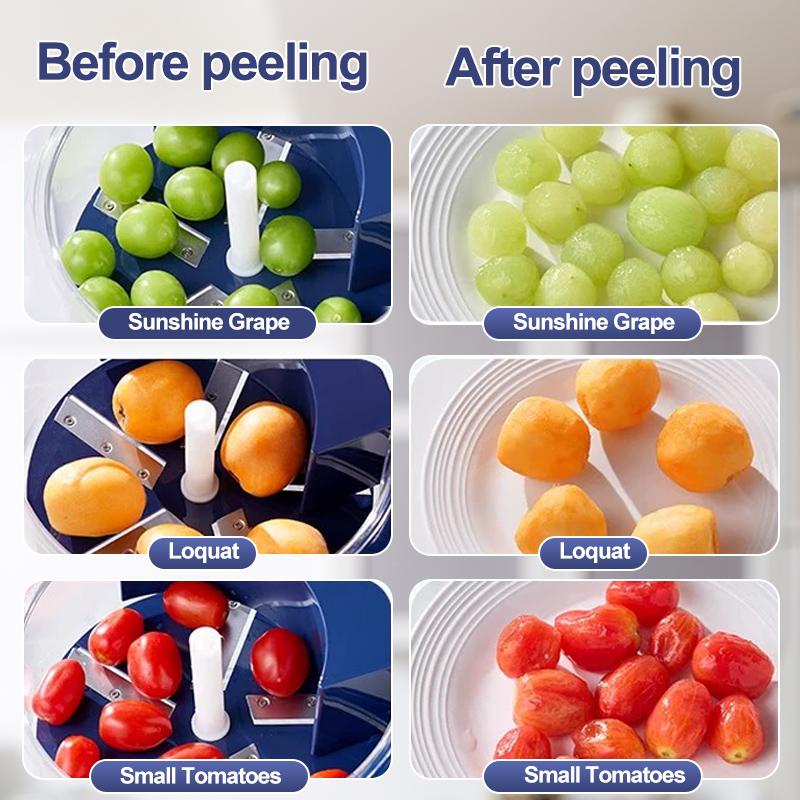 Electric peeler, automatic peeling tool, rechargeable home commercial outdoor smart peeler, suitable for grapes, garlic, tomatoes, potatoes,Type-C charging, kitchen gadgets， cherries, easy to clean, quick peeling