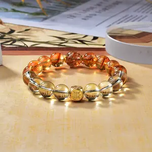 "Wealth Manifest Bracelet: Citrine & Super Seven Crystal for Abundance"