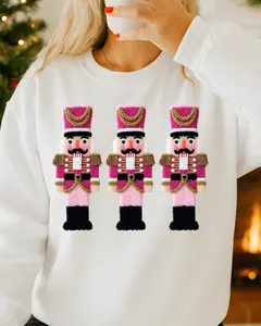 Faux Nutcracker Dolls Sweatshirt, Trendy Christmas Gift Crewneck