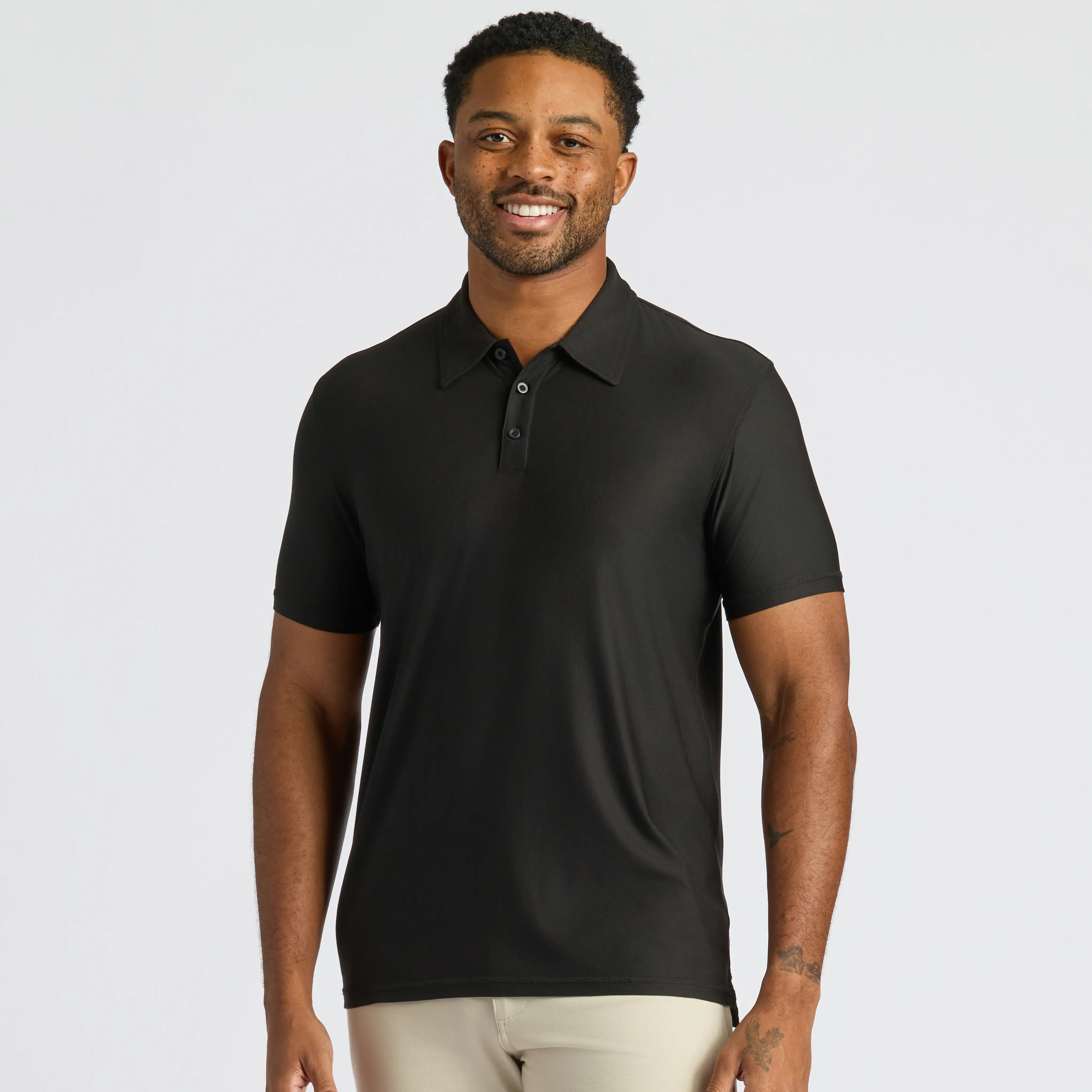 True Classic Men's Active Short Sleeve Polo Top - Polyester-Spandex Fabric, Moisture-Wicking, 4-Way Stretch Performance Shirt for Office, Golf & Everyday Wear