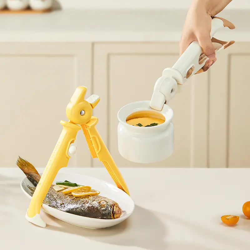 Multifunctional Anti-Burn Hot Dish Lifter - Non-Slip Bowl Clip Kitchen Gadget, Durable Specialty Kitchen Utensils with Heat-Resistant Silicone Pad, for Baking Steaming Serving, Available in Multiple Colors