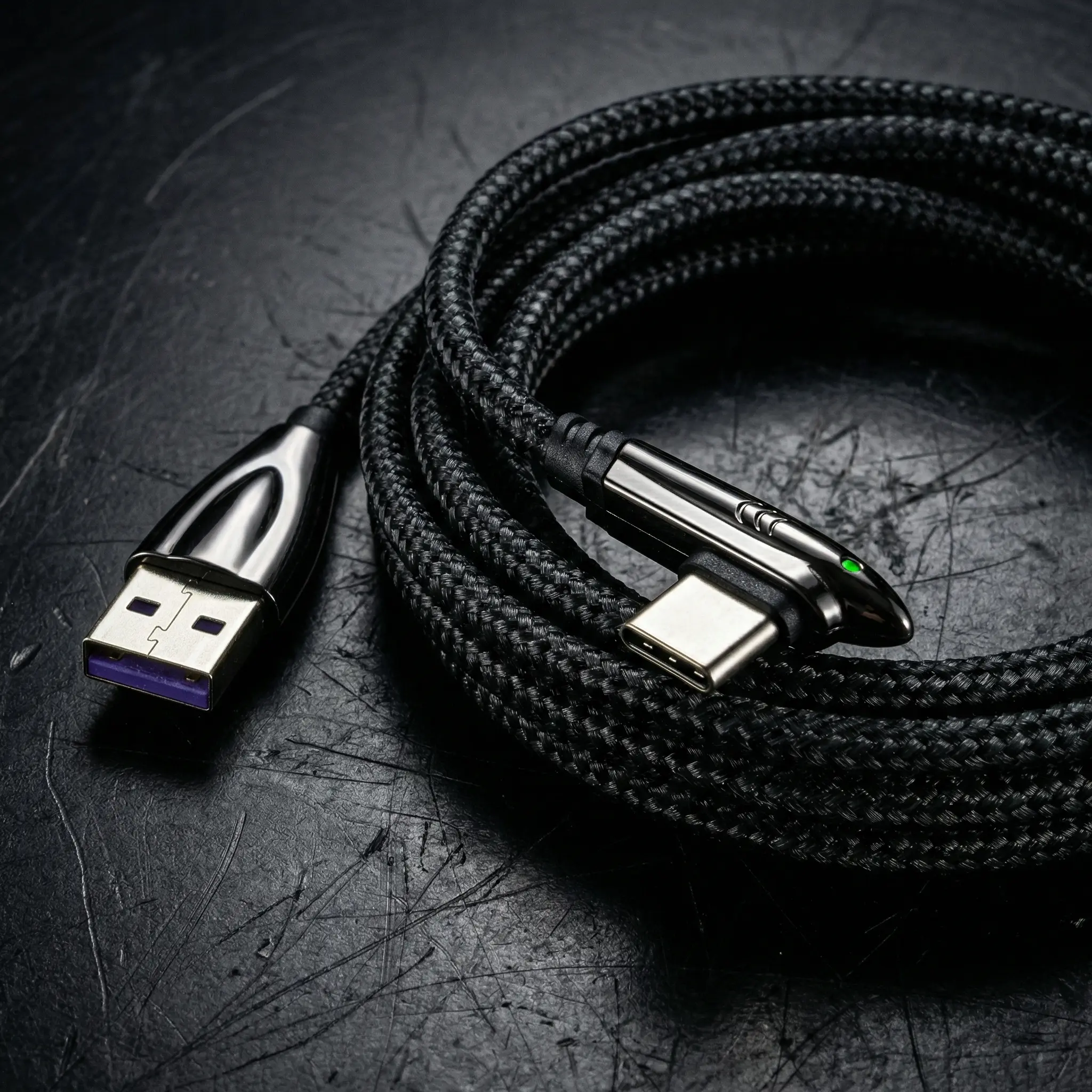 USB C Fast Charging Cable Pack,Shark Glow Fast Charger | 100W PD GaN Tech & Unbreakable Metal Port for Gaming | Shark Light Up Charging Cable