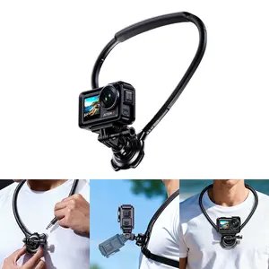 Camera Mount for Gopro, 180° Adjustable Neck Strap, 68cm Extended, Portable Shockproof, Ideal for Sports and Outdoor Activities