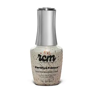 Red Carpet Manicure Fortify & Protect Toasting To Me - Gold Glitter Gel Polish for Strong, Healthy Nails - Infused with Vitamin A & Biotin, 9ml.