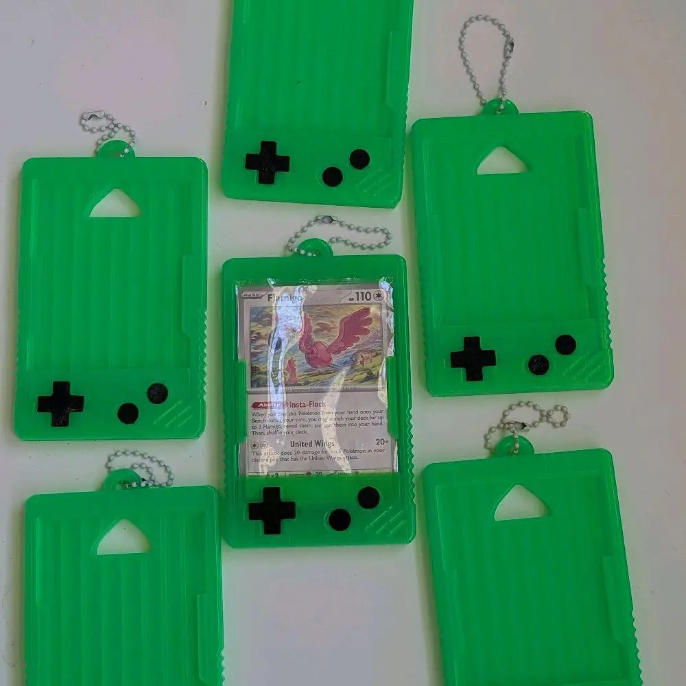 Retro Handheld Trading Card Display Keychain | Transparent Card Holder Case | Fits Standard Trading Cards