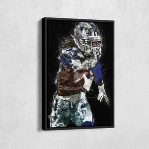 CeeDee Lamb Print - Dallas Cowboys Poster, Decor for Home & Man Cave, Football Gift, Poster Gift - Unframed