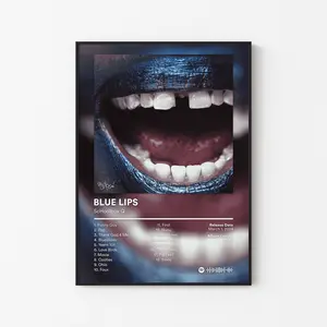 [ RAP ALBUM POSTER – UNFRAMED ] Schoolboy Q Album Poster, Oxymoron Blue Lips Tracklist Art, TDE West Coast Rap Wall Decor