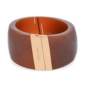 ION Plated Rose Gold Stainless Steel Vision Bangle Bracelet 6.25 In